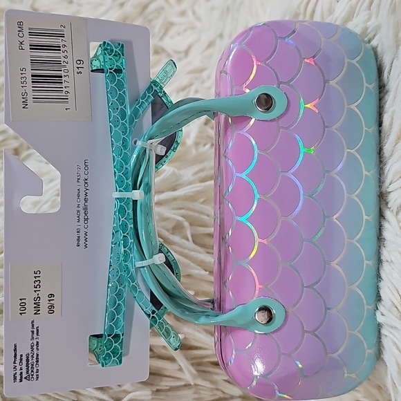 Mermazing Kids Sunglasses & Case Set - Pink, Green, Purple Shiney - Picture 3 of 3